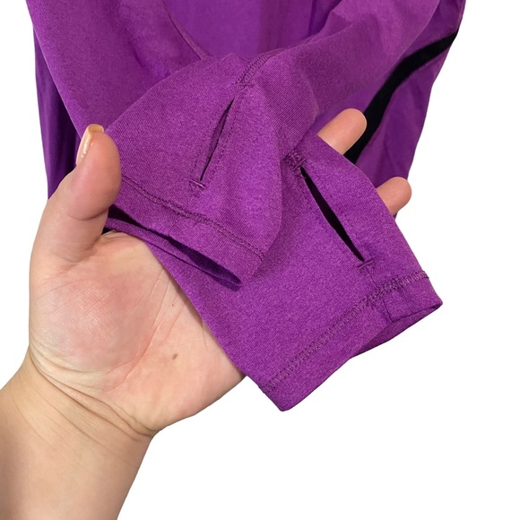 Nike Dri-Fit Purple Long Sleeve Top Mesh Sheer Cutout’s-L - Picture 5 of 10